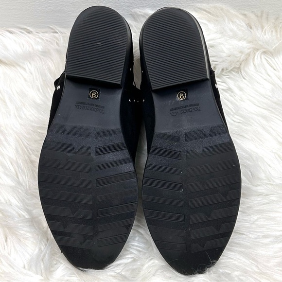 Roebuck & Co Black Vegan Suede Silver Grommet Detail Ankle Boots Booties Size 9 - Picture 12 of 12